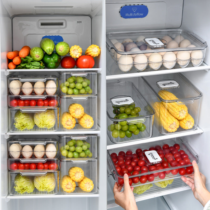 Refrigerator Storage Box for Food Organization and Eggs